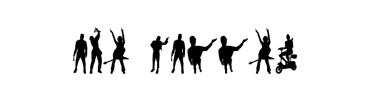 Human Silhouettes Free Three  Free Fonts Download
