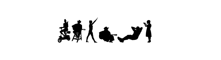 Human Silhouettes Free Three  Free Fonts Download