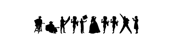 Human Silhouettes Free Three  Free Fonts Download
