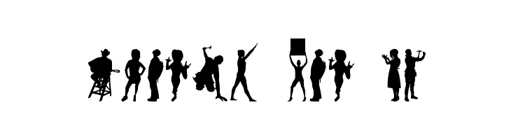 Human Silhouettes Free Three  Free Fonts Download