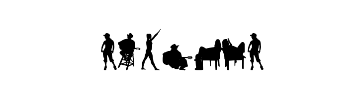 Human Silhouettes Free Three  Free Fonts Download
