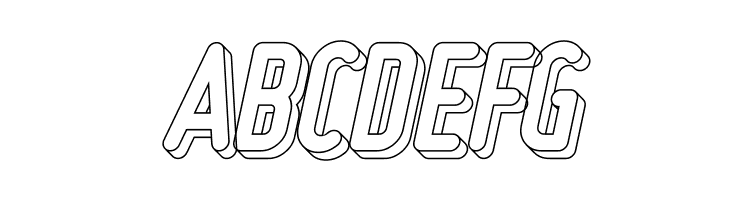 ABCDEFG Ruler Volume Line Font