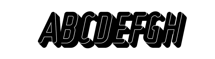 ABCDEFGH Ruler Volume Black Font