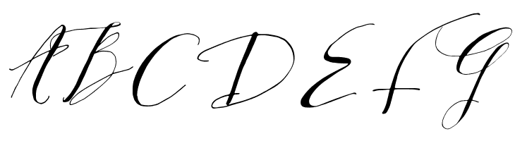 ABCDEFG DearlyScript Font