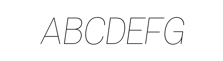 ABCDEFG Specify PERSONAL Normal Thin Italic Font