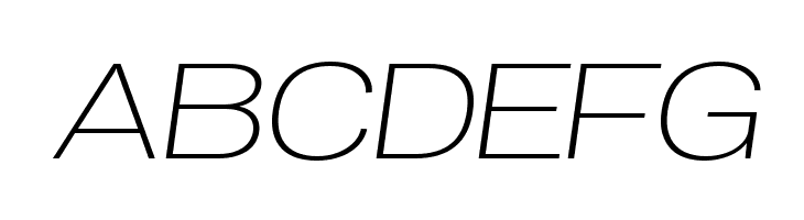 ABCDEFG Specify PERSONAL Expanded Light Italic Font