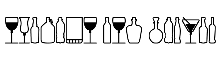 Glass and bottles St  Free Fonts Download