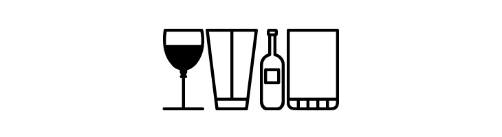 Glass and bottles St  Free Fonts Download