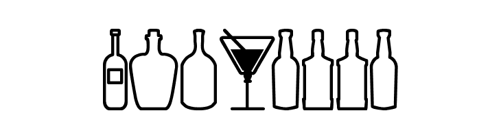 Glass and bottles St  Free Fonts Download