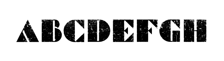 ABCDEFGH Commanders Grunged Regular Font