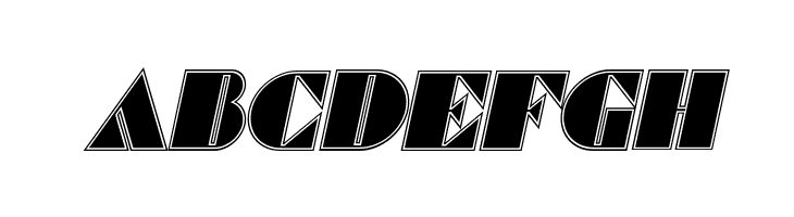 ABCDEFGH Commanders Outlined Italic Font