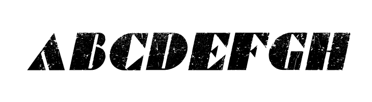 ABCDEFGH Commanders Grunged Italic Font