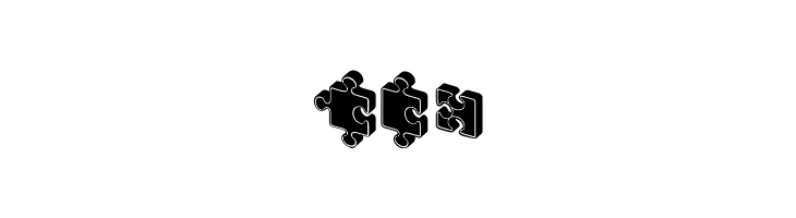 Jigsaw Puzzles 3D Filled Regular  Free Fonts Download