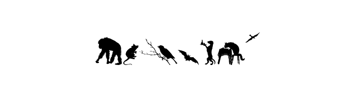 Animal Silhouettes Four Regular  Free Fonts Download