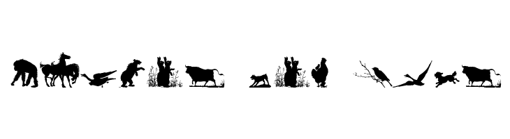 Animal Silhouettes Four Regular  Free Fonts Download