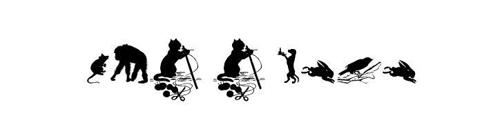 Animal Silhouettes Four Regular  Free Fonts Download