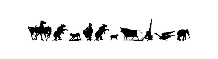 Animal Silhouettes Four Regular  Free Fonts Download